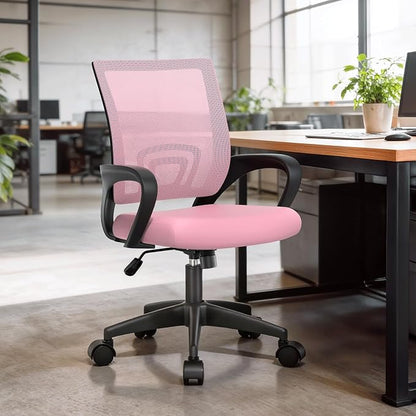 Athena Collection Office Chair - 330Lbs, 2 Packs Breathable Mesh Desk Chair Thickness Cushion with Lumbar Support & Armrest, Rolling Swivel Adjustable Tilt Lock for Home Office/Gaming, Bedroom Study