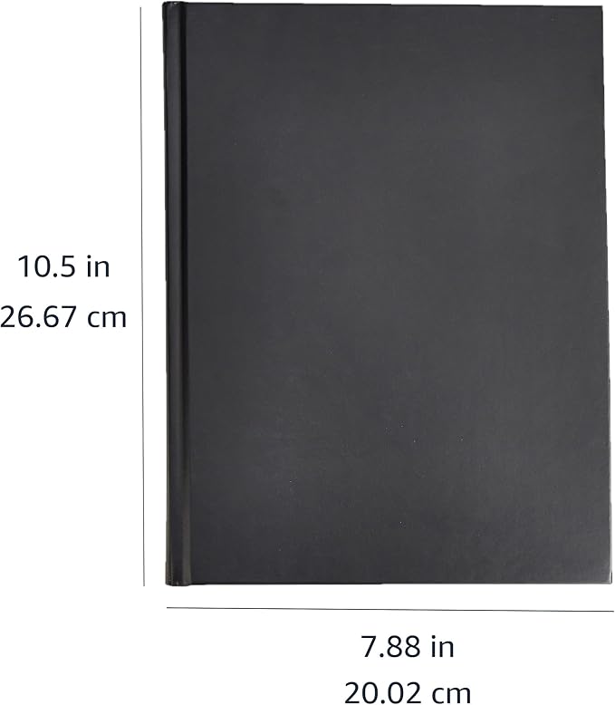 Amazon Basics Professional Journal, 10.5X7.5 inches, Black, 2-Pack