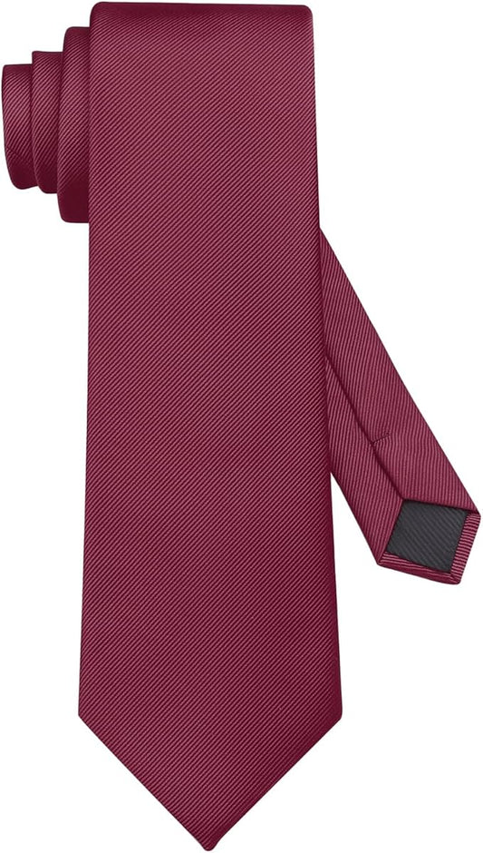 DecTwig Men's Ties Solid Color Formal Neckties 3.15" (8CM) Black Ties For Men