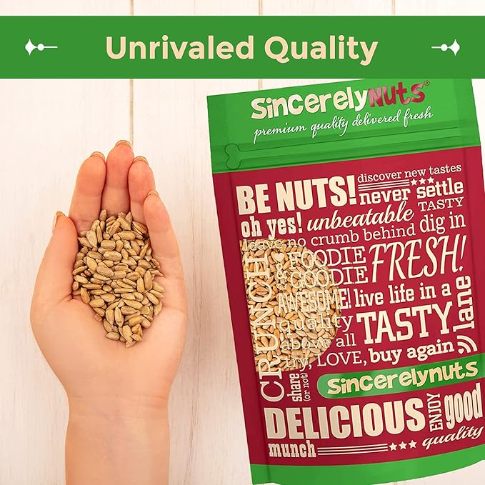 Sincerely Nuts Sunflower Seeds Roasted and Salted, Hulled | No Shell, Gluten-Free Snack, Vegan, and Kosher Certified,3(LB) Bag