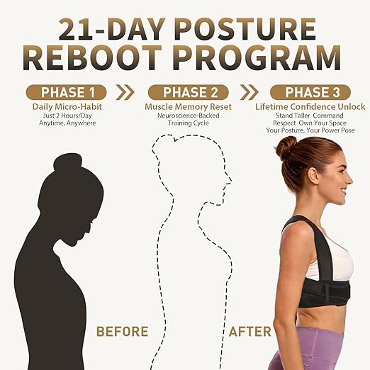 WNIEYO Posture Corrector for Women and Men Back Brace for Women Back Straightener for Effective Lower Back Pain Relief, Scoliosis, and Better Posture Support(XL)