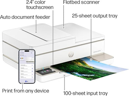 HP Envy 6555e Wireless All-in-One Color Inkjet Printer, Portobello, Print, scan, copy, Duplex printing Best-for-home, 3 month Instant Ink trial included, AI-enabled (714N5A) (Renewed)