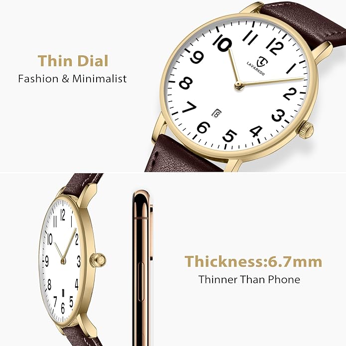BEN NEVIS Watch, Mens Watch, Minimalist Fashion Simple Wrist Watch Analog Date with Leather Strap