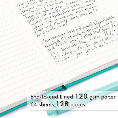 feela 24 Pack Journal Notebook Bulk for Work, Business Notebook Hardcover Lined Writing Journal with Pen Holder for Students Women Note Taking, with 24 Black Pens, 120 GSM, 5.1”x8.3”, A5, Solid Colors