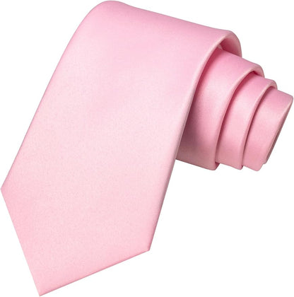 JEMYGINS Solid Color Tie Mens Necktie for Business and Wedding