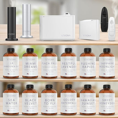 Levona Scents Oil Diffuser Essential Oils: Fragrance Oil for Diffuser - Black Velvette Diffuser Oils Scents - Woody Citrus with Herbal Floral Essential Oil Blends, Oakmoss, White Musk & Sandalwood