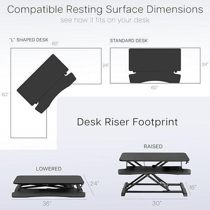 VIVO 36 inch Desk Converter, K Series, Height Adjustable Sit to Stand Riser, Dual Monitor and Laptop Workstation with Wide Keyboard Tray, White, DESK-V036KW