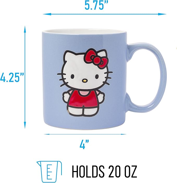 Silver Buffalo Sanrio Hello Kitty Wax Resist Ceramic Mug, 20 Ounces
