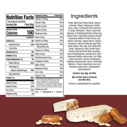 BestMed - High Protein Nutrition Bar - Low-Carb, 15g Protein, Low Sugar, High Fiber, Low Calorie, Meal Replacement Bar (Vanilla Caramel, 1 Box - 7 Count)
