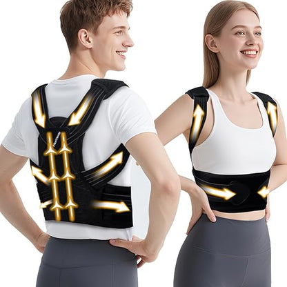 Back Brace Posture Corrector for Women and Men High Support Adjustable Lightweight Upper, Back Straightener for Neck Shoulder & Upper/Lower Back Pain Relief Under Clothes Breathable Invisible (Medium)