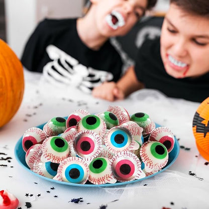 Halloween Gummy Eyeballs Candy, 20 Pieces of Perfect Gummy Halloween Candy Selection that Works as Game Prizes and Haunted House Giveaways, Ideal for Parties and Scary Dessert Tables