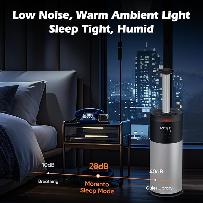 Large Room Humidifier 16L/4.2Gal - Whole House Ultrasonic Cool Mist for Home 1500 sq.ft, Bedroom Use with Extension Tube & Night Light
