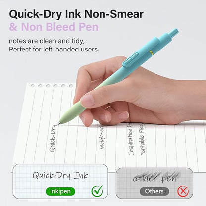 inkipen- 16 Pack Pens, Gel pens Black Ink, Fine Point(0.5mm),Quick-Drying Smooth Writing,School and Office Supplies （colorful）