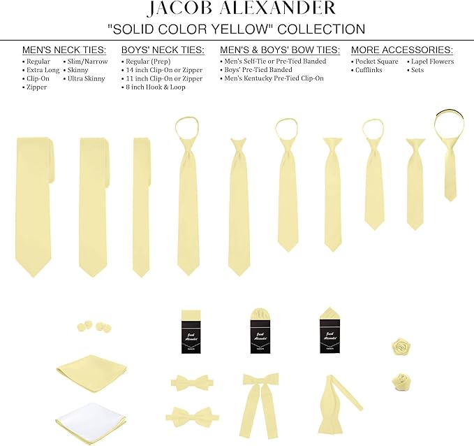 Jacob Alexander Solid Color Mens Tie - Soft-lined Necktie - Timeless Formal Look for Weddings and Business - (Regular Size)