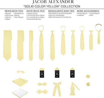 Jacob Alexander Solid Color Mens Tie - Soft-lined Necktie - Timeless Formal Look for Weddings and Business - (Regular Size)