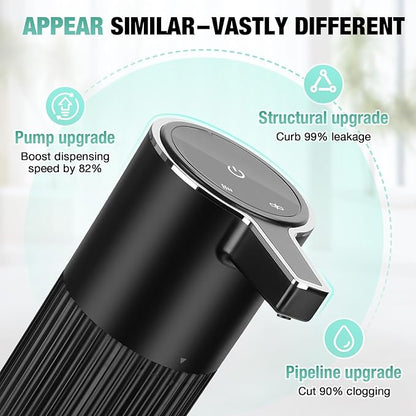 Automatic Soap Dispenser Foaming Touchless: 14oz Plastic - 4 Level Adjustable Wall Mount Foam Rechargeable Electric Auto Smart Black Soap Dispenser - Bathroom Kitchen Hand Dish Lotion