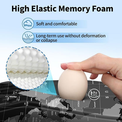YIWEI Ergonomic Mouse Pad with Wrist Rest - Comfortable Office Mousepad with Memory Foam Wrist Support for Carpal Tunnel Relief, Mouse Pads with Non-Slip Base for Gaming and Home (World Map)