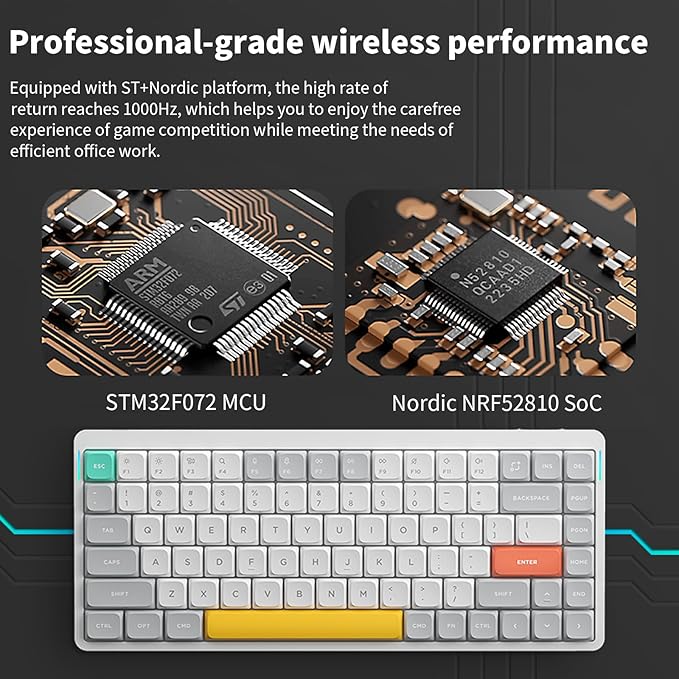nuphy Air75 V2 Portable 75% Mechanical Keyboard, Wireless Keyboard,Supports Bluetooth/2.4G/USB-C RGB Bluetooth Keyboards,Compatible with Windows/Mac OS/Linux Systems White-Gateron Wisteria Switch