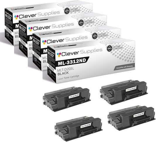 CS Replacement Toner Cartridge Compatible with Samsung ML-3312ND MLT-D205L Black ML Printers ML-3312ND ML-3712DW ML-3712ND SCX Printers SCX-4835FD SCX-4835FR SCX-5639FR Toner Cartridge 4 Pack