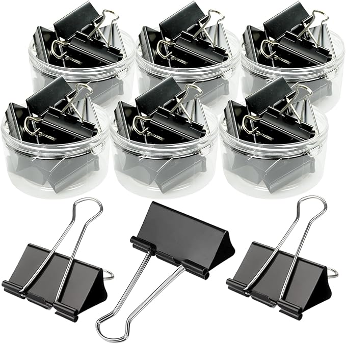 Extra Large Binder Clips 2 Inch (72 Pack), Big Paper Clamps with Box Giant Binder Clips for Office and Home Supplies