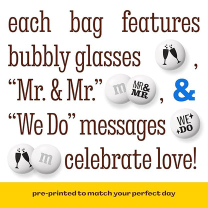 M&M’S WORLD “Mr. and Mr.” Milk Chocolate Candy, 2 lbs Bulk Candy for Wedding Decorations, Unique Favors, or Cake Topper