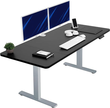 VIVO Electric 60 x 30 in Standing Desk, Memory Height Adjustment, 1B Series, Black Top Gray Frame, DESK-KIT-1G6B-30