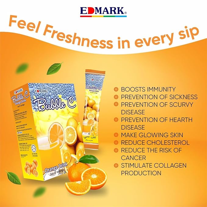 EDMARK Bubble C Instant Orange Drink, Troikani & CoCollagen Drink Bundle - 3 Pack