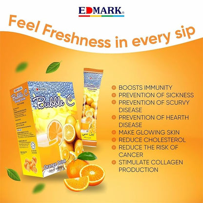 EDMARK Bubble C Instant Orange Drink, Troikani & CoCollagen Drink Bundle - 3 Pack