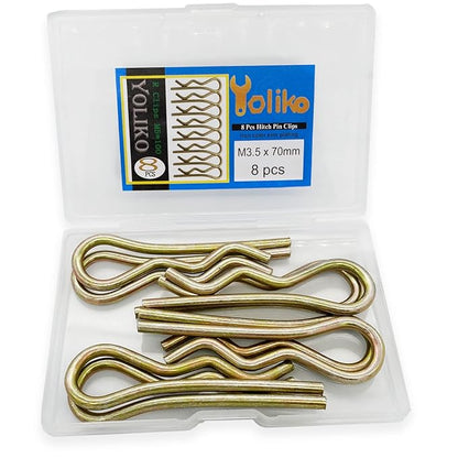 8Pcs Heavy Duty Hitch Pins Clip R Clips Spring Retaining Wire Hair Pins Cotter Pin Strong Spring Tension Large Carter Pin R Clip Large for Trailer Tractors Mower Carts Truck Color zinc M3.5x70