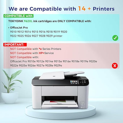 962 962XL Ink Cartridges for HP Printers Replacement for HP 962XL Ink Cartridges Combo Pack HP962 HP962XL Work for OfficeJet Pro 9010 Ink Cartridge 9015 9018 9020 Printers, Black & Color