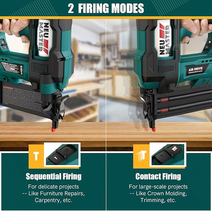 NEU MASTER Nail Gun Battery Powered, Cordless Nail Gun-18GA 2 Inch Nail with Depth Adjustment/1800pcs Nails, Multi-Usage Brad Nailer for Trim, Molding, Woodwork, DIY Upholstery-20V Battery&Charger