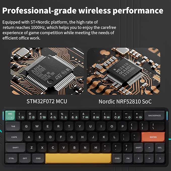 nuphy Air60 V2 Portable Wireless Keyboard 60% Low Profile Mechanical Keyboard Support QMK/VIA Compatible with Windows/mac OS/Linux Supports Bluetooth 5.1/2.4GHz/Wired (USB-C) Gateron Red Switch