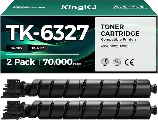 TK-6327 TK6327 Toner Cartridges Black 2-Pack High Capacity Replacement for Kyocera TK6327 TK-6327 1T02NK0US0 Compatible with TASKalfa 4002i 5002i 6002i Printers Toner Kit, 35,000 Pages Monochrome ink