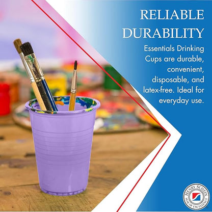 Essentials Healthcare Products Plastic Drinking Cups - Full Case of 1000 Cups - Lavender 5 oz Disoposable Cups for Cold Beverages, Parties, Office, or Medical Use - Durable & Convenient
