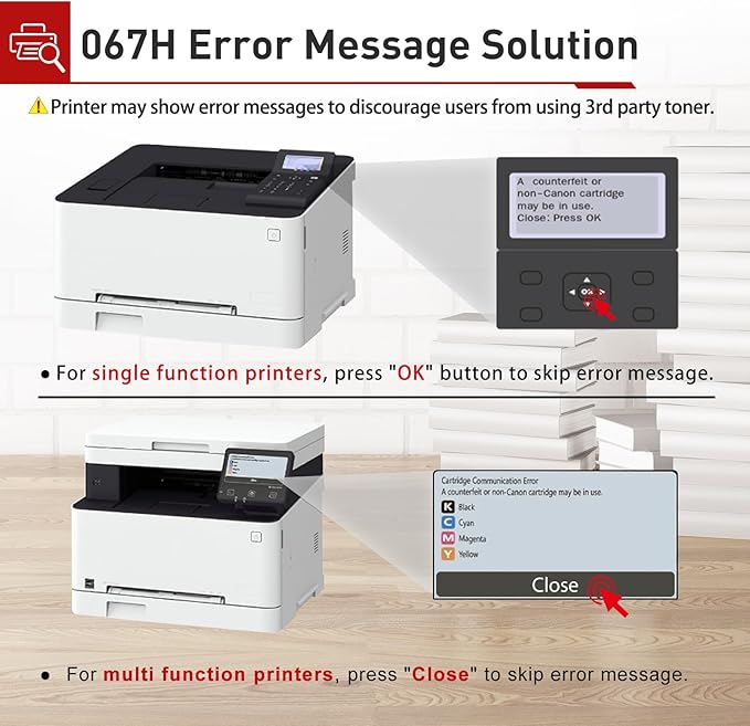 067/067H Toner Cartridge Set(with Chip) Replacement for Canon 067H/067 /CRG-067HToner Work with ImageClass MF656Cdw MF653Cdw MF654Cdw LBP632Cdw LBP633Cdw Printer Ink(067 Toner,4Pack)