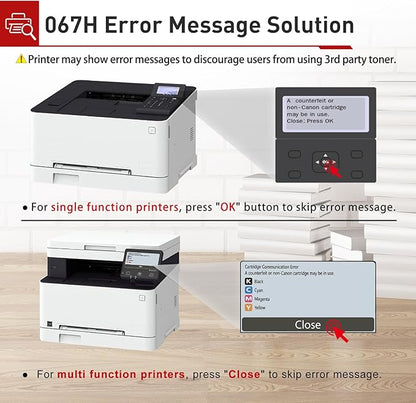 067/067H Toner Cartridge Set(with Chip) Replacement for Canon 067H/067 /CRG-067HToner Work with ImageClass MF656Cdw MF653Cdw MF654Cdw LBP632Cdw LBP633Cdw Printer Ink(067 Toner,4Pack)