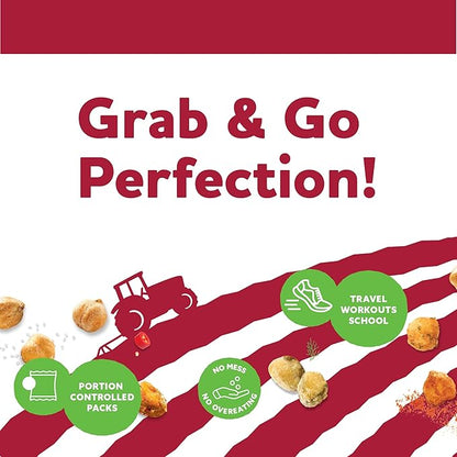 Three Farmers Healthy Variety Snack Packs - Roasted, Never Fried - Protein Rich Zesty Fava, Tangy Chickpeas, BBQ Lentils x 30 Pack - Gluten-Free, Low Calorie, High Fiber, Non-GMO