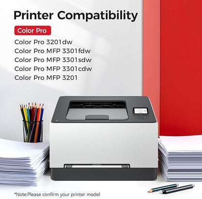 218A Toner Cartridges Set with Chip 4-Pack 3301fdw Replacement for HP 218A W2180A W2181A W2182A W2183A 218X W2180X Compatible with HP Color Laserjet Pro MFP 3301cdw 3301sdw 3201dw Printers Ink Black