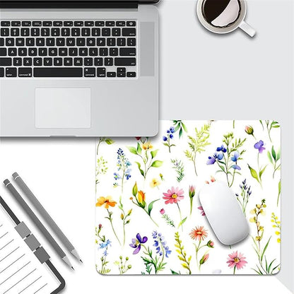 Square Mouse Pad Beautiful Flowers Plants 2, Personalized Premium-Textured Custom Mouse Mat Design, Washable Mousepad Cloth, Non-Slip Rubber Base Computer Mouse Pads for Wireless Mouse
