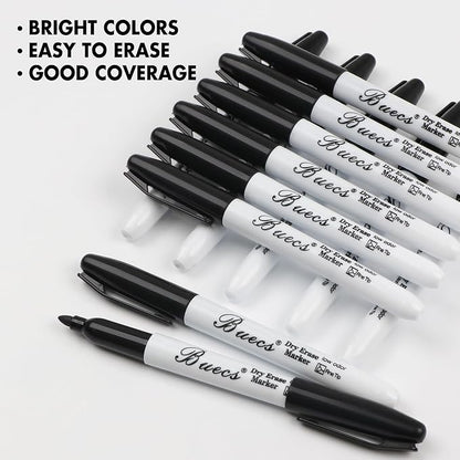 Black Dry Erase Markers, Low-Odor, 60 Count, Fine Point, Perfect for Writing on Whiteboards, Dry-Erase Boards, Glass, School Office Supplies