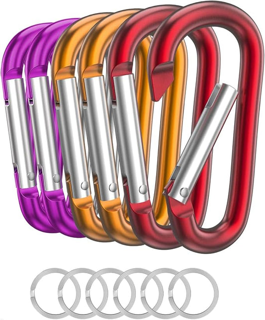 Carabiner Keychain Clip -3" Aluminum Carabiner D Ring, Caribeener Clips, Spring Snap Hook for Keychain Clip