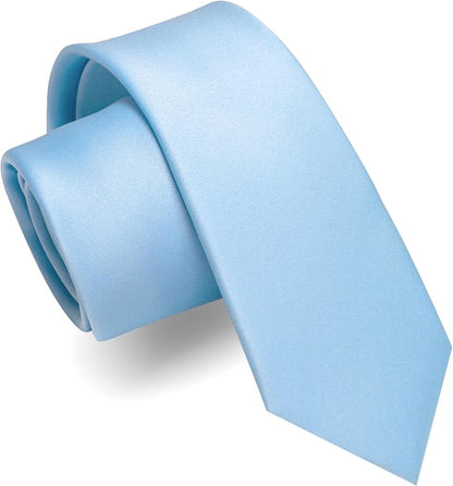 RBOCOTT 2.4“ Solid Color Skinny Tie Business Wedding Necktie for Men(6cm)