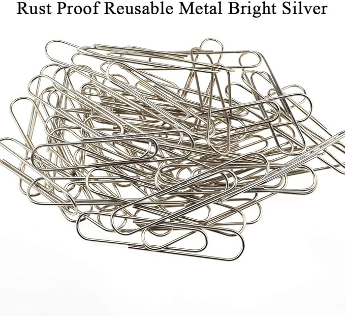 HAHIYO Paper Clips Sturdy Smooth Extra Large 3 inches Length 40 Pack Paperclips Heavy Duty Tight Grip Rust Proof Reusable Metal Bright Silver for Home Office School