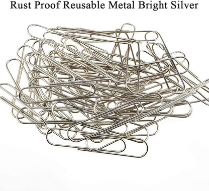 HAHIYO Paper Clips Sturdy Smooth Extra Large 3 inches Length 40 Pack Paperclips Heavy Duty Tight Grip Rust Proof Reusable Metal Bright Silver for Home Office School