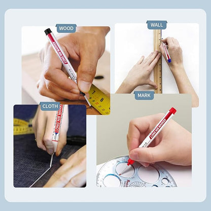 24 PCS Long Head Deep Hole Marker Pens,20mm Long Nib Marker, Longs Nose Markers, Waterproof Construction Markers Marking Tool,Permanent Markers Carpenter Ink marker Pens,Metal marking Pens