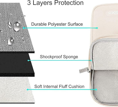 MOSISO Laptop Case 15 inch, 15 inch Laptop Sleeve Compatible with MacBook Air 15 M4 A3241 M3 A3114 M2 A2941 2025 2024 2023,Dell XPS 15,Polyester Vertical Computer Sleeve Bag with Pocket, Sand