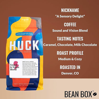 Bean Box Denver Coffee Sampler, 2-Pack - Roasted by Huckleberry Roasters, Gourmet Arabica Coffee, Variety Pack - Whole Bean