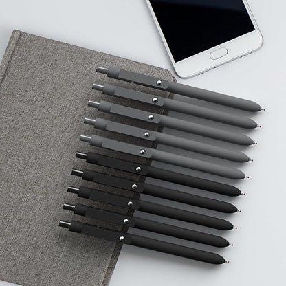 Gel Pens,0.5mm Fine Point Pens Smooth Writing japanese gel pens, High-End Series Black Ink cute gel pens for Journaling Note Taking, Office School Supplies (10 Pcs Black Gray-Black Ink)