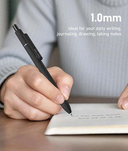16 Pack Black Ballpoint Pens - 1mm Medium Point Black Ink Pens | Smooth Writing Ball Point Pen for Men Women (Retro-16P)