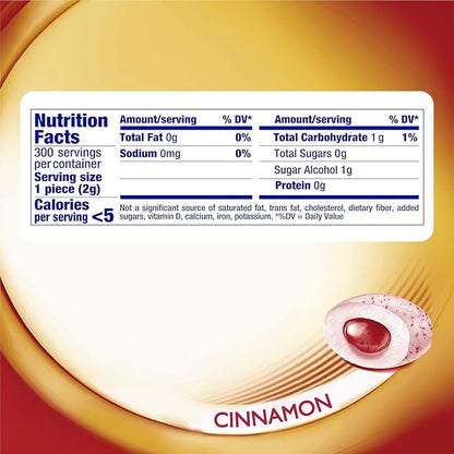 Mentos Pure Fresh Sugar-Free Chewing Gum with Xylitol, Cinnamon, 90% Recyclable Curvy Bottle, 50 Pieces per Bottle, 6 Pack